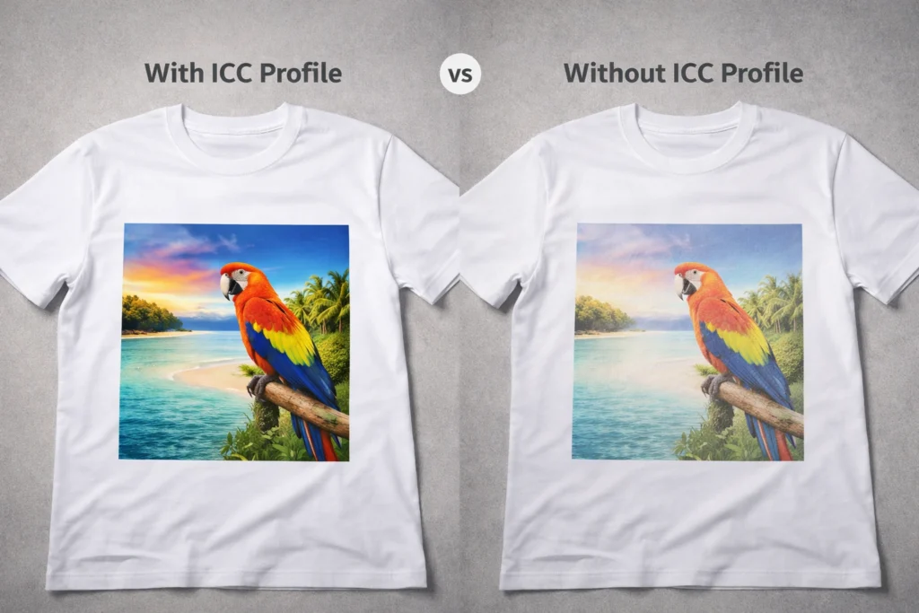 Comparação Com e Sem Perfil ICC para Sublimação