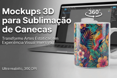 Mockups 3D para Sublimação de Canecas