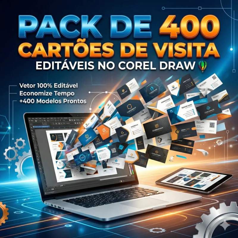 400 Cartões de Visita Editáveis no Corel