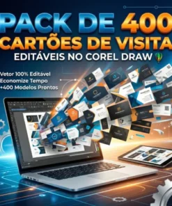 400 Cartões de Visita Editáveis no Corel