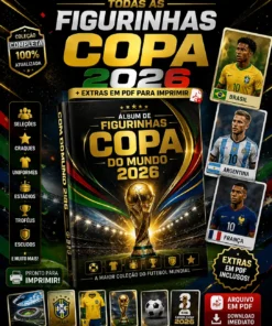 Álbum de Figurinhas Copa do Mundo 2026 + Extras em PDF para imprimir